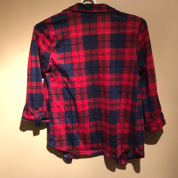 Blue and red flannel top - Picture 2 of 3